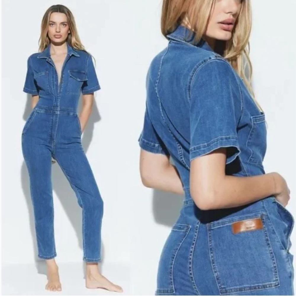 Rivet Utility Rebel Denim Blue Jean Jumpsuit